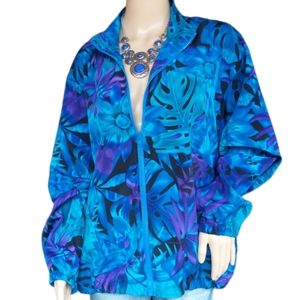 Vibrant Leaf Print Jacket By Draper's & Damon's